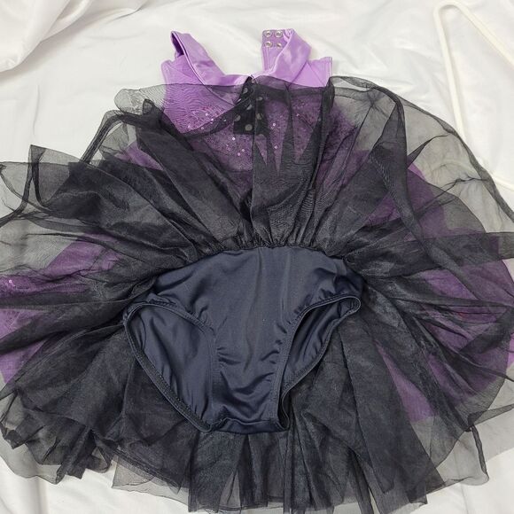 WEISSMAN purple sequin tutu one piece costume with‎ tie tap jazz IC 7/8 - Picture 8 of 11